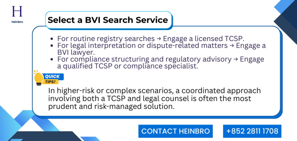 Select a BVI Search Service