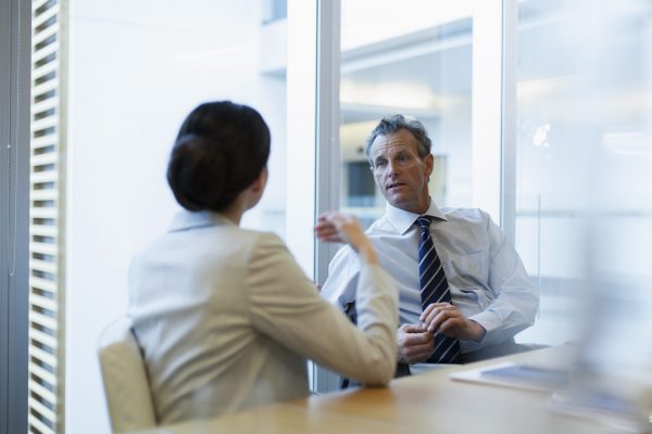 Corporate business people talking in conference room meeting